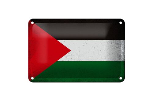 Blechschild Flagge Palästina 18x12cm Flag Palestine Vintage Dekoration