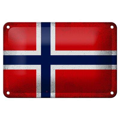 Tin sign flag Norway 18x12cm Flag Norway Vintage Decoration