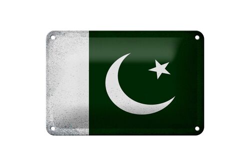Blechschild Flagge Pakistan 18x12cm Flag Pakistan Vintage Dekoration