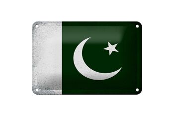 Drapeau du Pakistan en étain, 18x12cm, décoration Vintage du Pakistan 1