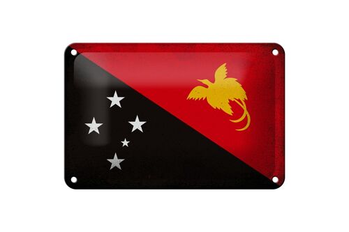 Blechschild Flagge Papua-Neuguinea 18x12cm Guinea Vintage Dekoration