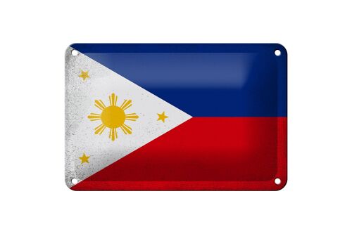Blechschild Flagge Philippinen 18x12cm Philippines Vintage Dekoration