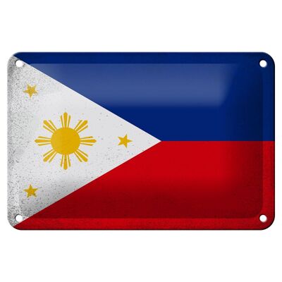 Blechschild Flagge Philippinen 18x12cm Philippines Vintage Dekoration