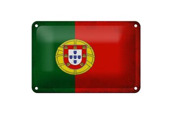 Drapeau du Portugal en étain, 18x12cm, décoration Vintage du Portugal 1