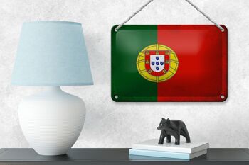 Drapeau du Portugal en étain, 18x12cm, décoration Vintage du Portugal 4