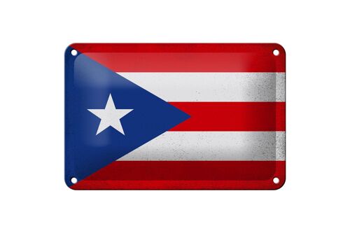 Blechschild Flagge Puerto Rico 18x12cm Puerto Rico Vintage Dekoration