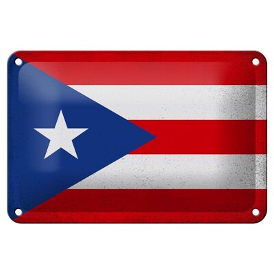 Cartel de chapa con bandera de Puerto Rico, 18x12cm, decoración Vintage de Puerto Rico