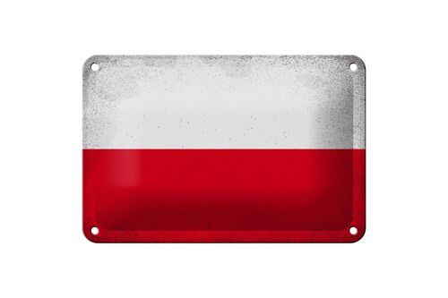 Blechschild Flagge Polen 18x12cm Flag of Poland Vintage Dekoration