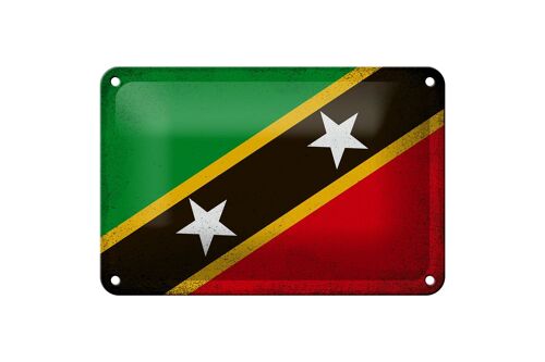 Blechschild Flagge St. Kitts und Nevis 18x12cm Flag Vintage Dekoration