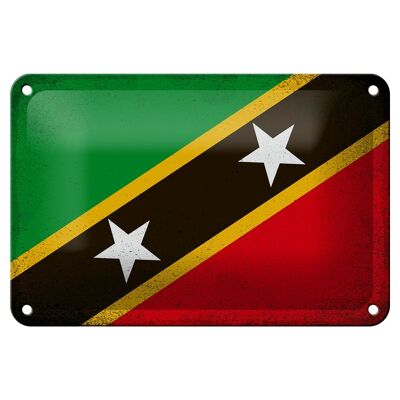 Blechschild Flagge St. Kitts und Nevis 18x12cm Flag Vintage Dekoration