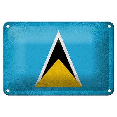Blechschild Flagge Saint Lucia 18x12cm Saint Lucia Vintage Dekoration