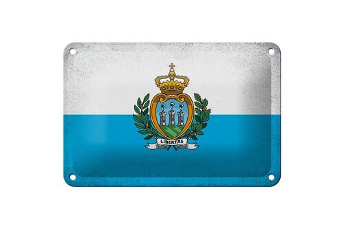 Blechschild Flagge San Marino 18x12cm San Marino Vintage Dekoration