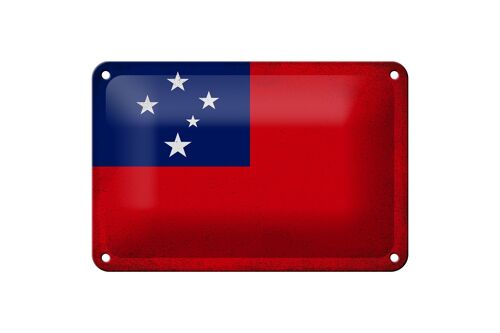Blechschild Flagge Samoa 18x12cm Flag of Samoa Vintage Dekoration
