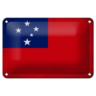 Blechschild Flagge Samoa 18x12cm Flag of Samoa Vintage Dekoration