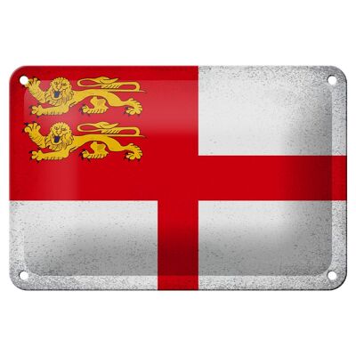 Blechschild Flagge Sark 18x12cm Flag of Sark Vintage Dekoration