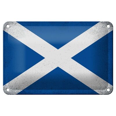 Cartel de hojalata Bandera de Escocia, 18x12cm, bandera de Escocia, decoración Vintage