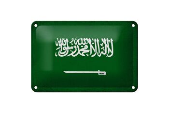 Drapeau en étain pour l'arabie saoudite, 18x12cm, décoration Vintage 1