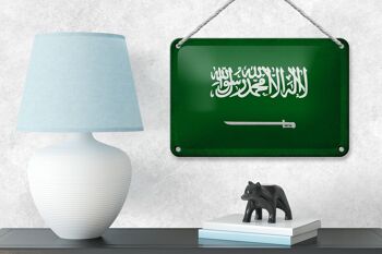 Drapeau en étain pour l'arabie saoudite, 18x12cm, décoration Vintage 4