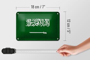 Drapeau en étain pour l'arabie saoudite, 18x12cm, décoration Vintage 5