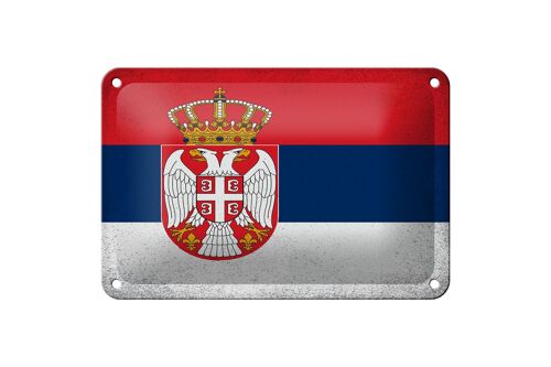 Blechschild Flagge Serbien 18x12cm Flag of Serbia Vintage Dekoration