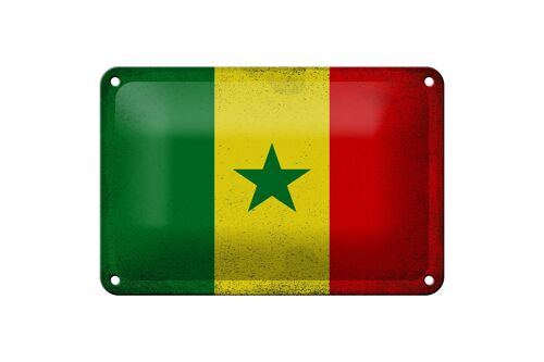 Blechschild Flagge Senegal 18x12cm Flag of Senegal Vintage Dekoration