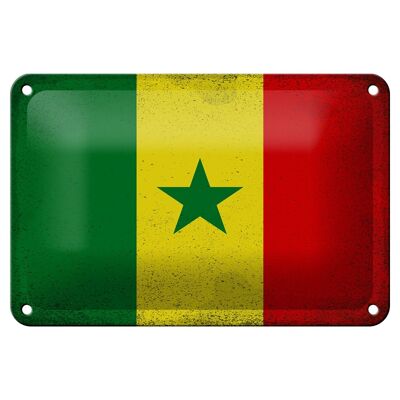 Blechschild Flagge Senegal 18x12cm Flag of Senegal Vintage Dekoration