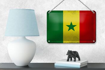 Drapeau du Sénégal en étain, 18x12cm, décoration Vintage 4