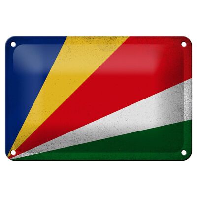 Cartel de chapa con bandera de Seychelles, 18x12cm, decoración Vintage de Seychelles