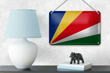 Drapeau en étain des Seychelles, 18x12cm, décoration Vintage des Seychelles 4