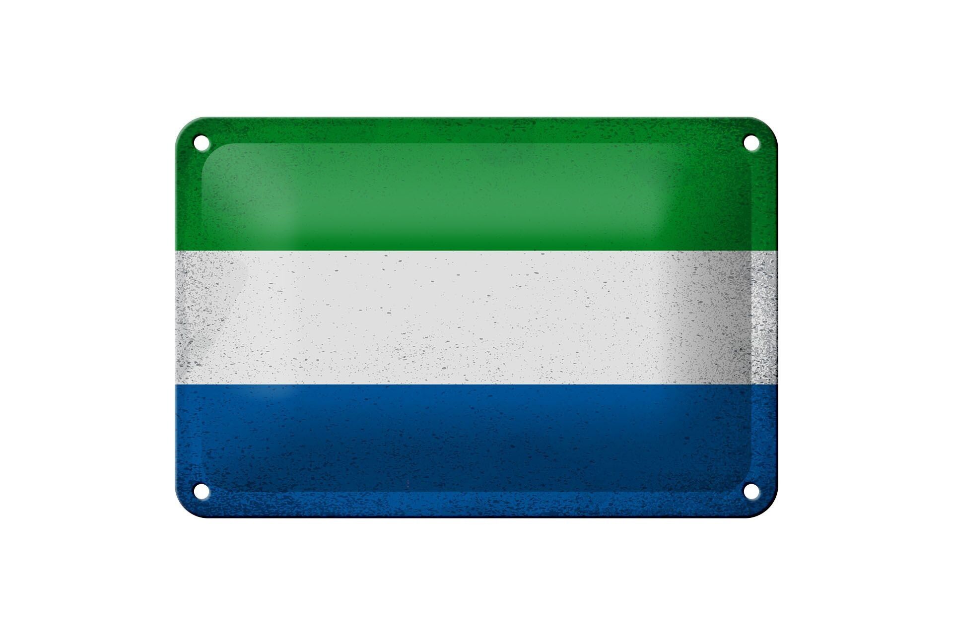 Blechschild Flagge Sierra Leone 18x12cm Flag Vintage Dekoration