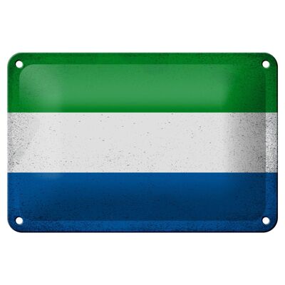 Targa in metallo Bandiera Sierra Leone 18x12 cm Bandiera Decorazione vintage