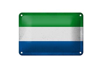 Drapeau en étain de la Sierra Leone, 18x12cm, décoration Vintage 1