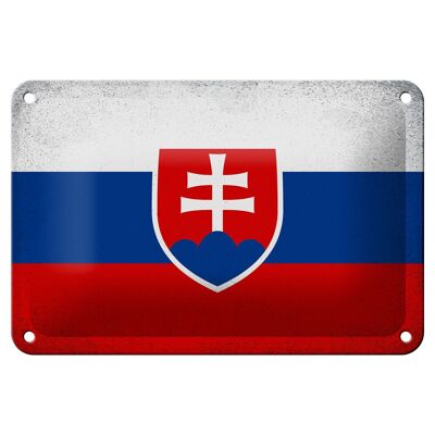 Targa in metallo Bandiera Slovacchia 18x12 cm Bandiera Slovacchia Decorazione vintage