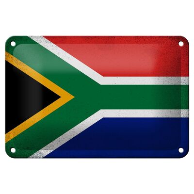 Targa in metallo Bandiera Sud Africa 18x12 cm Decorazione vintage Sud Africa