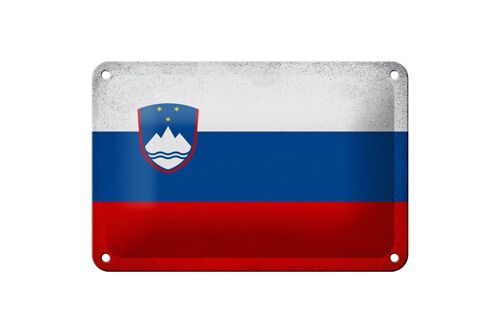 Blechschild Flagge Slowenien 18x12cm Flag Slovenia Vintage Dekoration