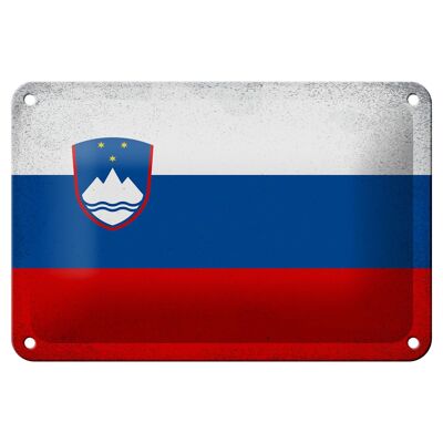 Cartel de hojalata Bandera de Eslovenia, 18x12cm, bandera de Eslovenia, decoración Vintage
