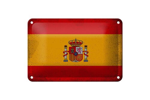 Blechschild Flagge Spanien 18x12cm Flag of Spain Vintage Dekoration