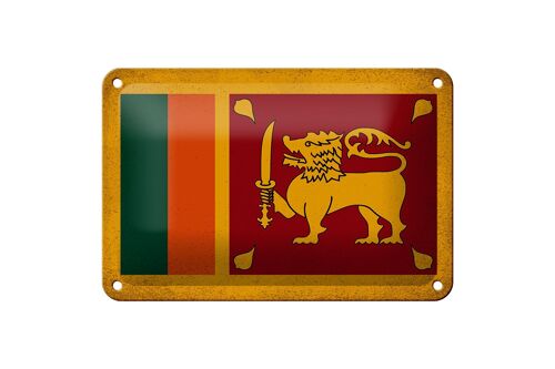 Blechschild Flagge Sri Lanka 18x12cm Flag Sri Lanka Vintage Dekoration