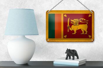 Drapeau en étain du Sri Lanka, 18x12cm, décoration Vintage du Sri Lanka 4