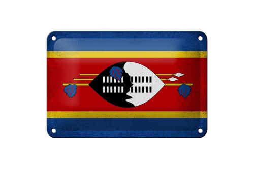 Blechschild Flagge Swasiland 18x12cm Flag Eswatini Vintage Dekoration