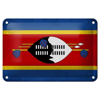 Targa in metallo Bandiera Swaziland 18x12 cm Bandiera Eswatini Decorazione vintage