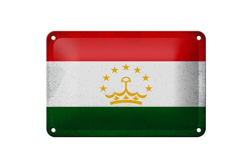 Blechschild Flagge Tadschikistan 18x12cm Tajikistan Vintage Dekoration