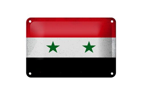 Blechschild Flagge Syrien 18x12cm Flag of Syria Vintage Dekoration