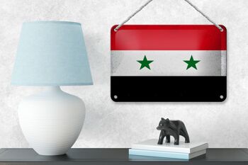Drapeau en étain de la Syrie, 18x12cm, drapeau de la Syrie, décoration Vintage 4