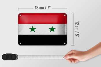 Drapeau en étain de la Syrie, 18x12cm, drapeau de la Syrie, décoration Vintage 5