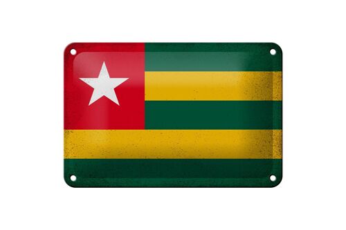 Blechschild Flagge Togo 18x12cm Flag of Togo Vintage Dekoration
