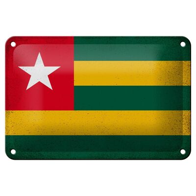 Targa in metallo Bandiera Togo 18x12 cm Bandiera del Togo Decorazione vintage