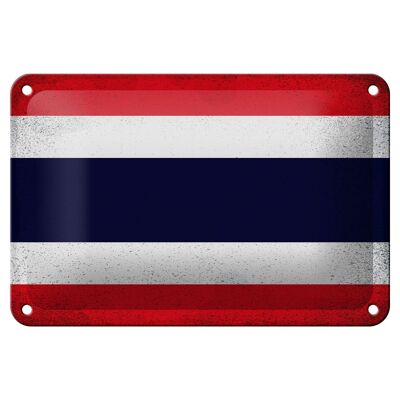 Targa in metallo Bandiera Thailandia 18x12 cm Bandiera Thailandia Decorazione vintage