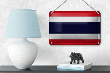 Drapeau en étain de thaïlande, 18x12cm, décoration Vintage de thaïlande 4