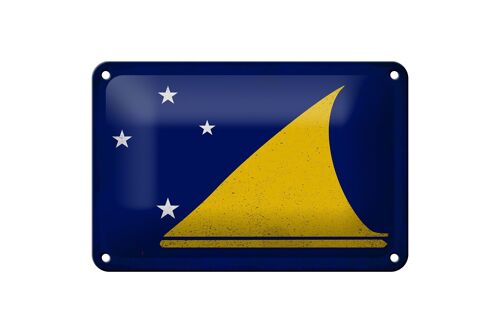 Blechschild Flagge Tokelau 18x12cm Flag of Tokelau Vintage Dekoration